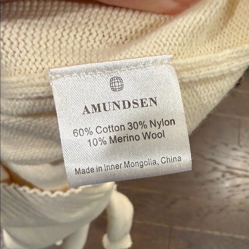 Cream Amundsen BNWT Half-Zip Knit Sweater with Ribbed Collar - Picture 11 of 13